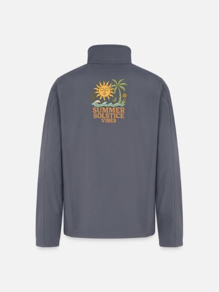 Summer Solstice Vibes Sun and Palm Design - Men’s Soft Shell Jacket - gray