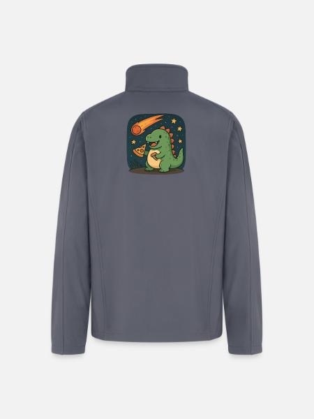 Dinosaur Space Adventure Design - Men’s Soft Shell Jacket - gray