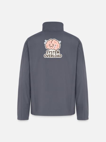 System Overload Brain Illustration - Men’s Soft Shell Jacket - gray