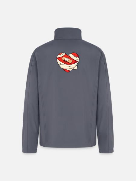 Healing Heart - Men’s Soft Shell Jacket - gray