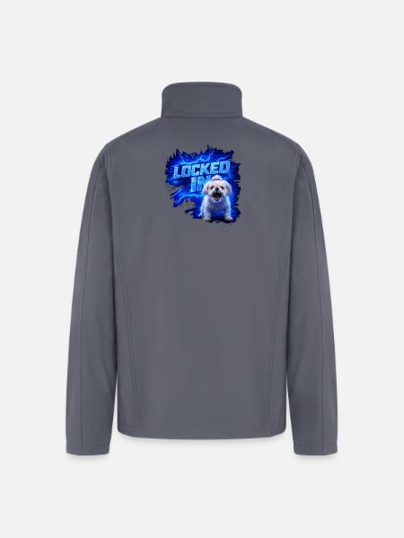 Locked In Pup Power - Men’s Soft Shell Jacket - gray
