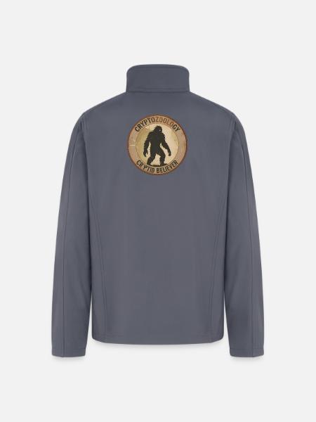 Cryptid Believer Sasquatch Coin - Men’s Soft Shell Jacket - gray