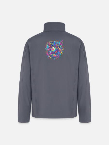 Neon Splash Baseball Glove Burst - Men’s Soft Shell Jacket - gray