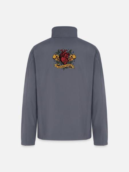 Tough Love Heart Boxing - Men’s Soft Shell Jacket - gray