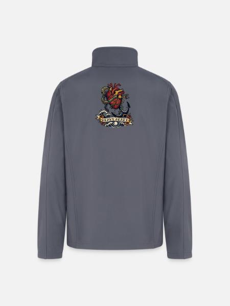 Heavy Heart Traditional Tattoo - Men’s Soft Shell Jacket - gray