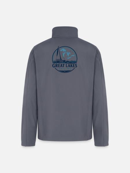Great Lakes Sailing Logo - Men’s Soft Shell Jacket - gray