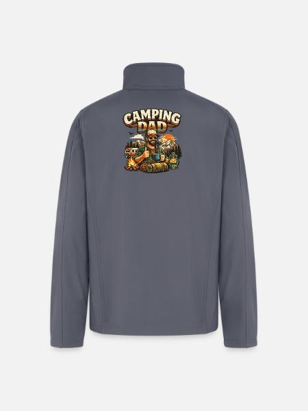 Camping Dad at Sunset Campfire - Men’s Soft Shell Jacket - gray