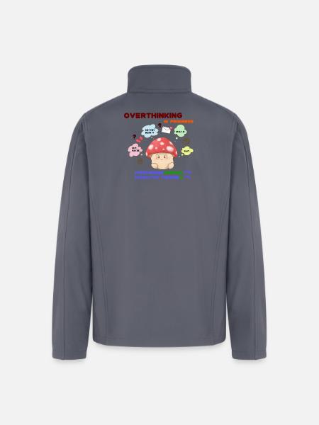 Overthinking Mushroom In Progress - Men’s Soft Shell Jacket - gray