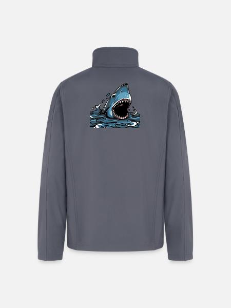Shark Attack Splash - Men’s Soft Shell Jacket - gray