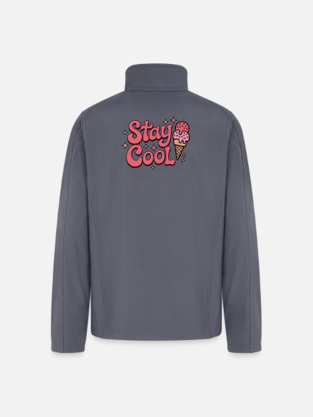 Stay Cool Ice Cream Groovy - Men’s Soft Shell Jacket - gray