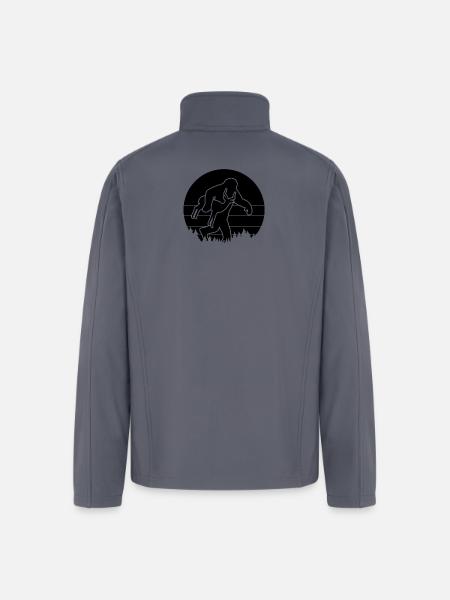 Bigfoot Carrying Antelope Funny - Men’s Soft Shell Jacket - gray