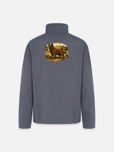 Rustic Shepherd at Sunset Farm - Men’s Soft Shell Jacket - gray