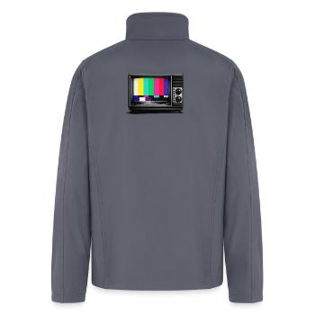 Retro Tech Icons Minimal Graphic - Men’s Soft Shell Jacket - gray - Back