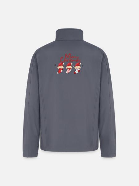 Merry Christmas Sock Trio - Men’s Soft Shell Jacket - gray
