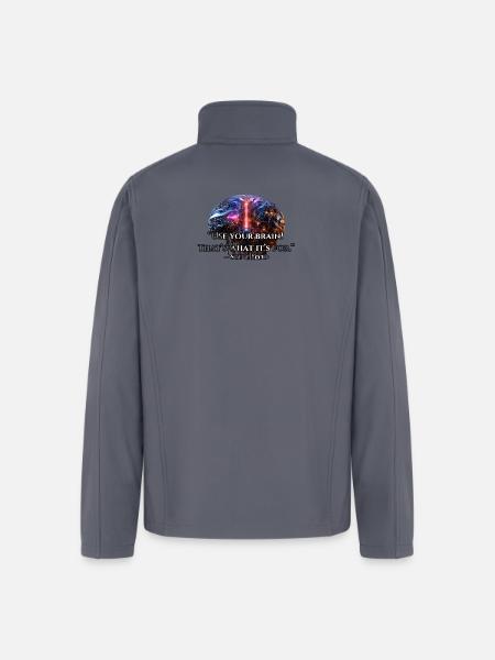 Neon Circuit Brain - Men’s Soft Shell Jacket - gray