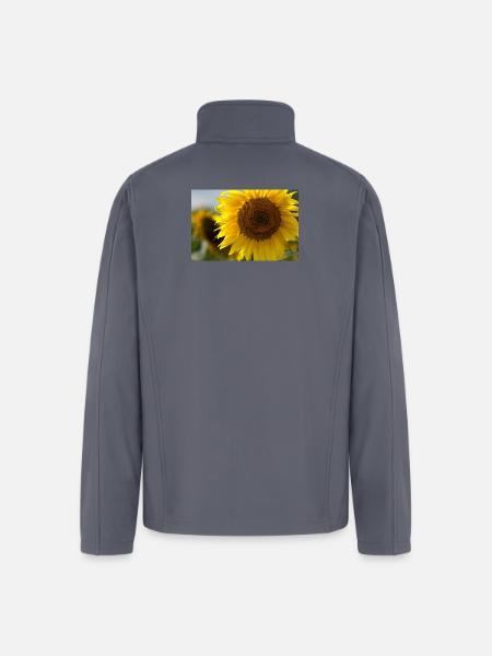 Sunlit Spiral Sunflower - Men’s Soft Shell Jacket - gray