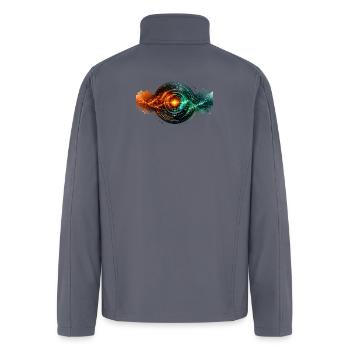 Glowing Cyber Core Waves - Men’s Soft Shell Jacket - gray - Back