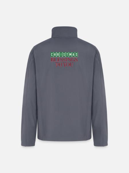 Christmas Blessings to You - Men’s Soft Shell Jacket - gray