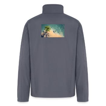 Tropical Palm Beach Cliff - Men’s Soft Shell Jacket - gray - Back
