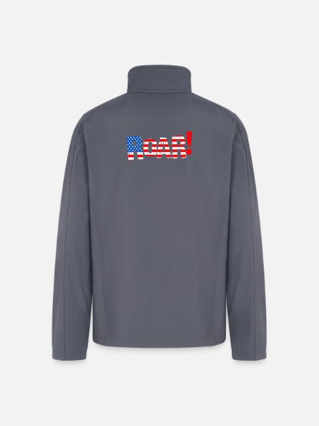 Patriotic USA Flag Illustration - Men’s Soft Shell Jacket - gray