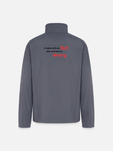 I-d_agree_with_you typography design - Men’s Soft Shell Jacket - gray