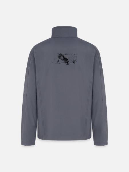 Alpine Skier Sketch Pattern - Men’s Soft Shell Jacket - gray