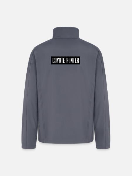 Coyote Hunter; Black with White - Men’s Soft Shell Jacket - gray