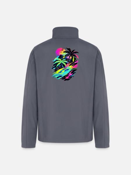 Neon Tropic Sunset Splash - Men’s Soft Shell Jacket - gray