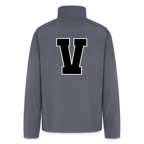 Varsity Letter V Athletic Alphabet Graphic - Men’s Soft Shell Jacket