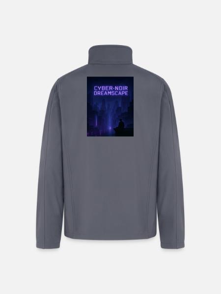 Cyber-Noir Dreamscape Design - Men’s Soft Shell Jacket - gray