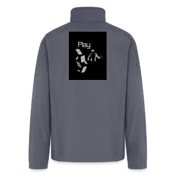 Playful Space Cards - Men’s Soft Shell Jacket - gray - Back