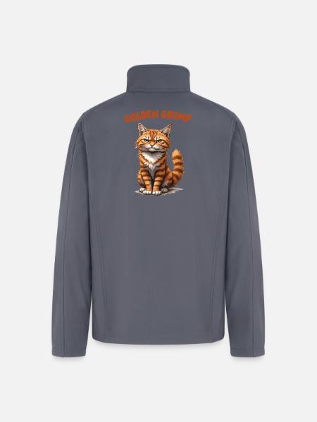 Golden Grump Cat - Men’s Soft Shell Jacket - gray