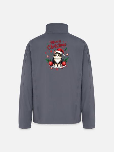 Meowy Christmas - Men’s Soft Shell Jacket - gray