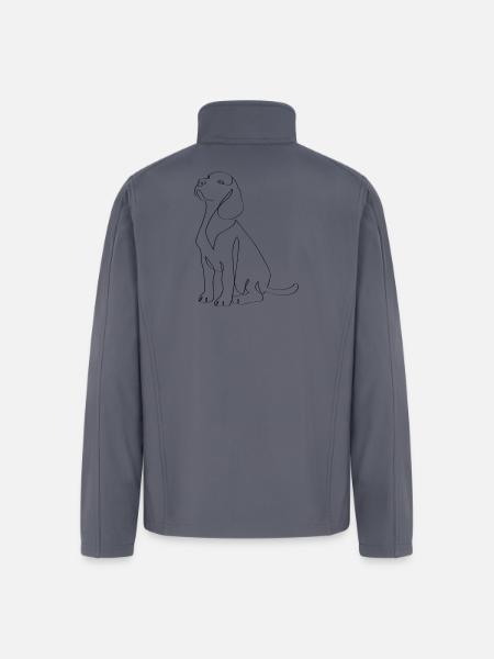 Sleek Dog Line Art Silhouette - Men’s Soft Shell Jacket - gray