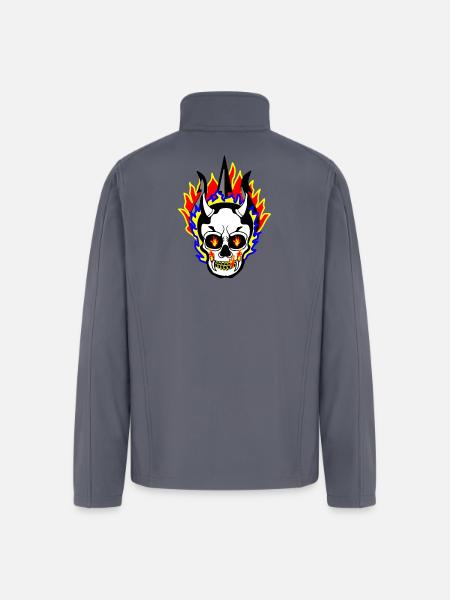 Flaming Skull 55555 Street Style - Men’s Soft Shell Jacket - gray