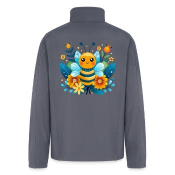 Baby bee gathers pollen - Men’s Soft Shell Jacket - gray - Back