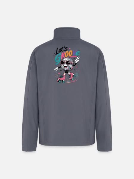 "Let's Groove" Retro Roller-Skating Disco - Men’s Soft Shell Jacket - gray