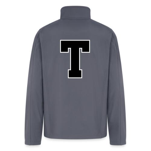 Varsity Letter T Athletic Font Design - Men’s Soft Shell Jacket