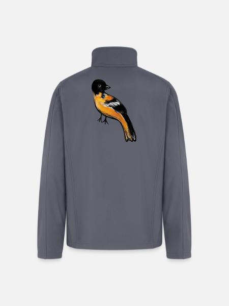 Ember Robin on Midnight - Men’s Soft Shell Jacket - gray