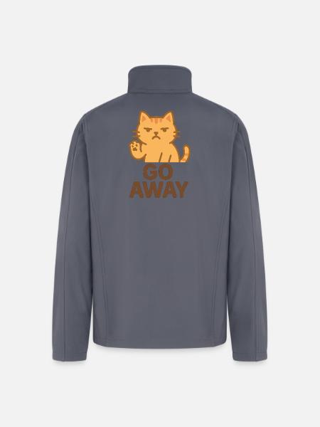 Grumpy Cat Go Away Cartoon - Men’s Soft Shell Jacket - gray