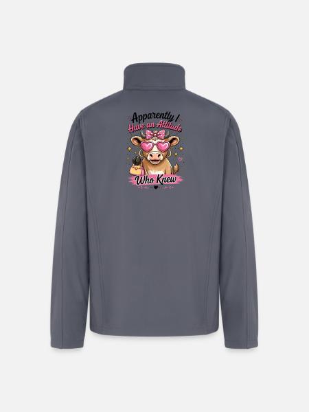 Cow with Attitude: Pink Diva - Men’s Soft Shell Jacket - gray