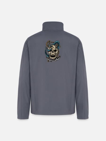 Skull and Dagger Kraken Tattoo - Men’s Soft Shell Jacket - gray