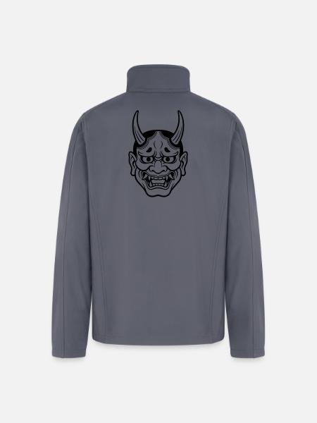 japanese demon mask - Men’s Soft Shell Jacket - gray