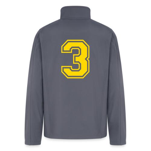 Number 3 in a classic athletic collegiate font - Men’s Soft Shell Jacket