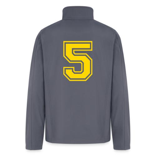 Number 5 in a classic athletic collegiate font - Men’s Soft Shell Jacket