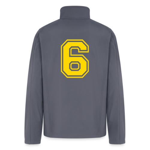 Number 6 in a classic athletic collegiate font - Men’s Soft Shell Jacket
