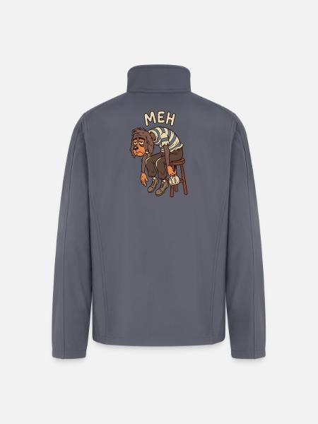 Meh Dog Striped Sweater - Men’s Soft Shell Jacket - gray