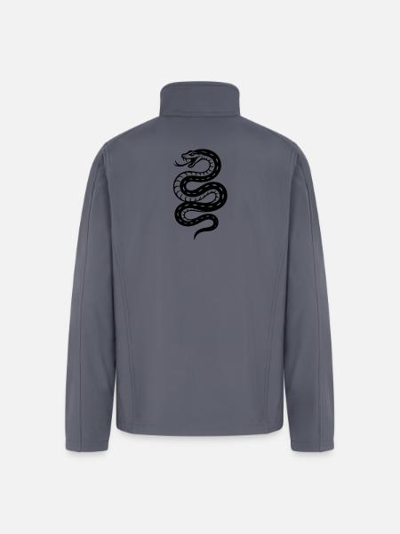 Coiled Serpent Silhouette - Men’s Soft Shell Jacket - gray