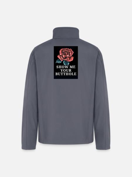 Rose Bold Text Statement - Men’s Soft Shell Jacket - gray