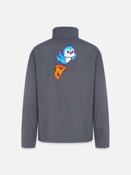 Pizza Pal Penguin on Slice - Men’s Soft Shell Jacket - gray